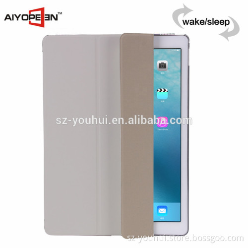Wholesale Fashion PU +PC Tablet Protective Case for ipad pro with back Transparent pc case